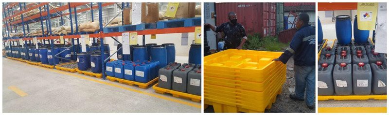 HDPE 4 drum spill containment pallets (2)